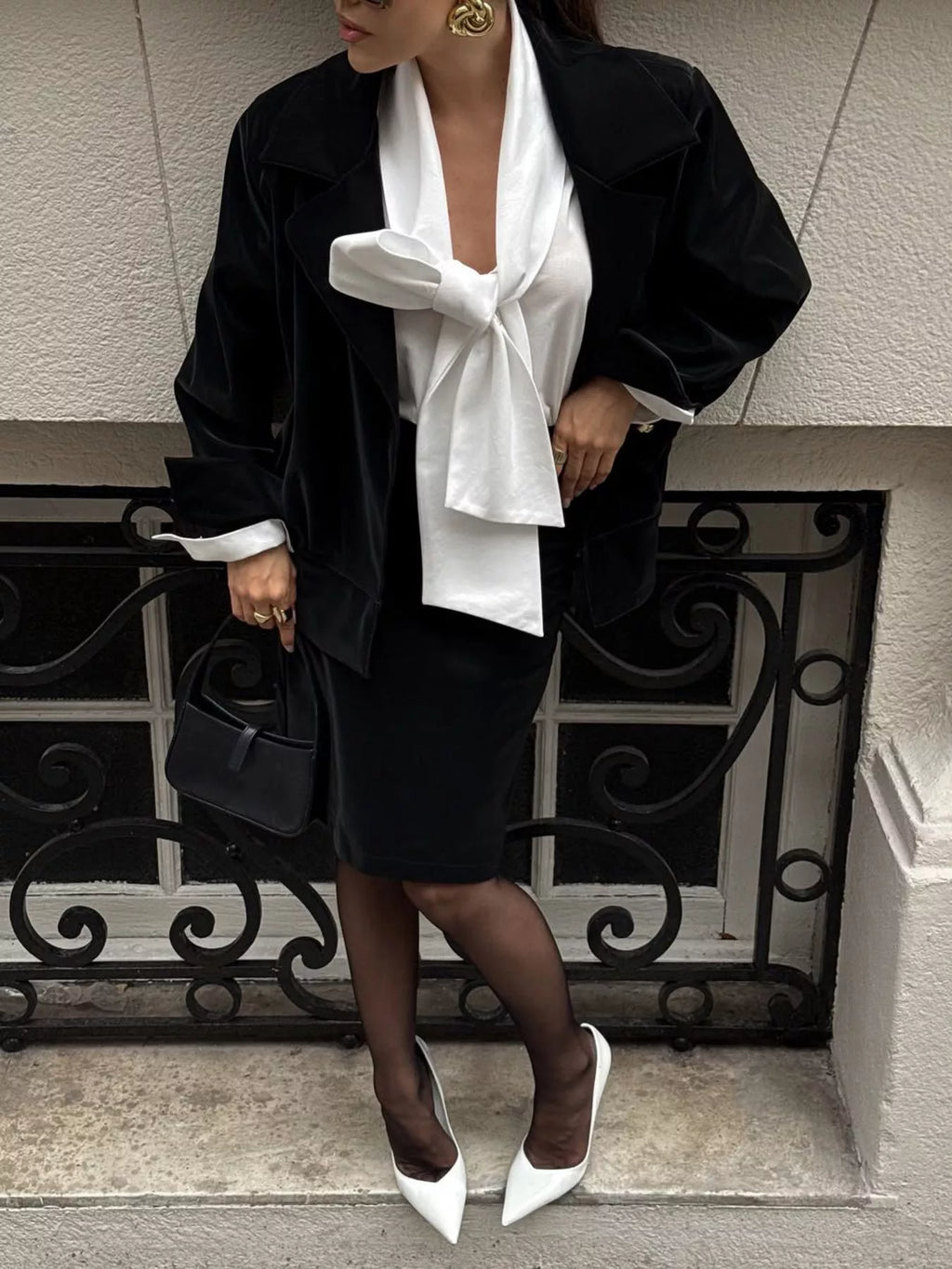 Tie Front Puff Sleeve Shirt