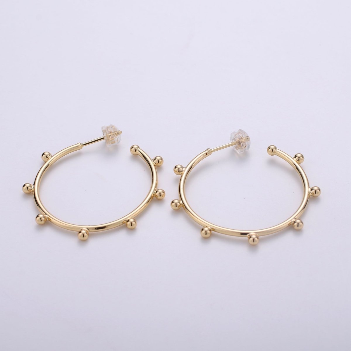 18K Gold Filled Ball Hoop Earrings, Beaded Hoop Earrings, Boho Hoop Earrings, Gold Ball Hoop Earrings, 25,35, 45mm Gold Hoop Earring Q-097 - Q-099