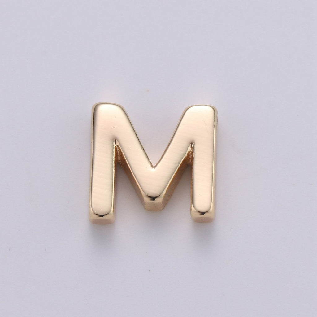 18K Gold Filled Letter Charms, Letter Beads, Initial Charms, Bracelet Charms, Mini Pendant Charms for Necklace Alphabet Beads Charm 8x6mm A-085 to A-097