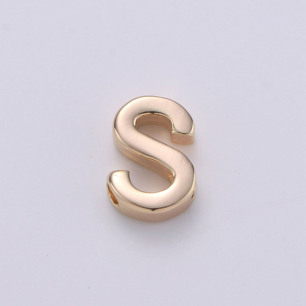 18K Gold Filled Letter Charms, Letter Beads, Initial Charms, Bracelet Charms, Mini Pendant Charms for Necklace Alphabet Beads Charm 8x6mm A-085 to A-097