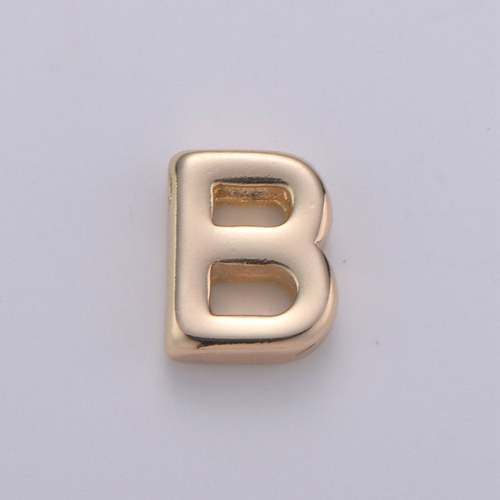 18K Gold Filled Letter Charms, Letter Beads, Initial Charms, Bracelet Charms, Mini Pendant Charms for Necklace Alphabet Beads Charm 8x6mm A-085 to A-097