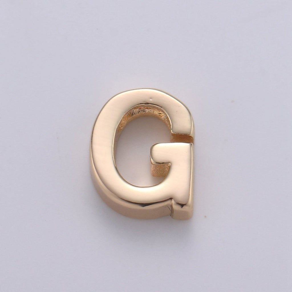 18K Gold Filled Letter Charms, Letter Beads, Initial Charms, Bracelet Charms, Mini Pendant Charms for Necklace Alphabet Beads Charm 8x6mm A-085 to A-097