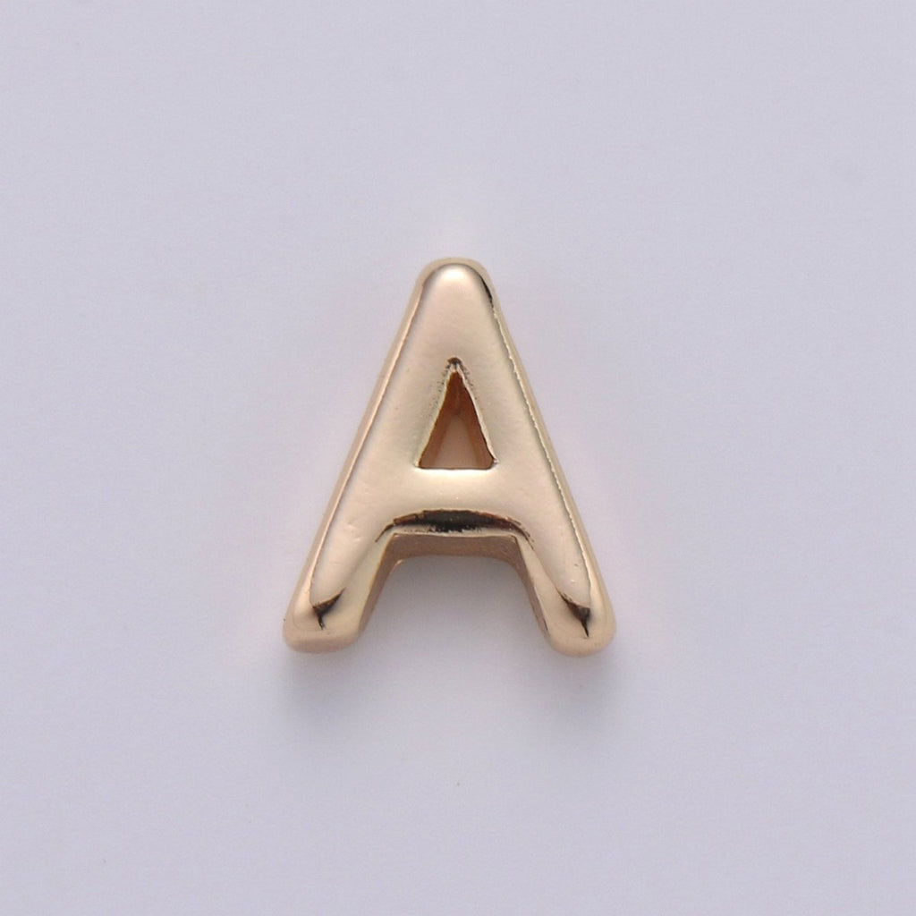 18K Gold Filled Letter Charms, Letter Beads, Initial Charms, Bracelet Charms, Mini Pendant Charms for Necklace Alphabet Beads Charm 8x6mm A-085 to A-097