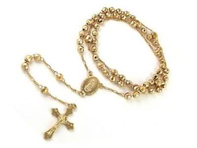 18K Gold Plated Diamond Cut Rosary