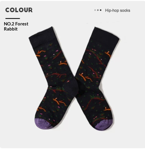 French Creative Socks Illustration Art Socks For Men And Women Couples