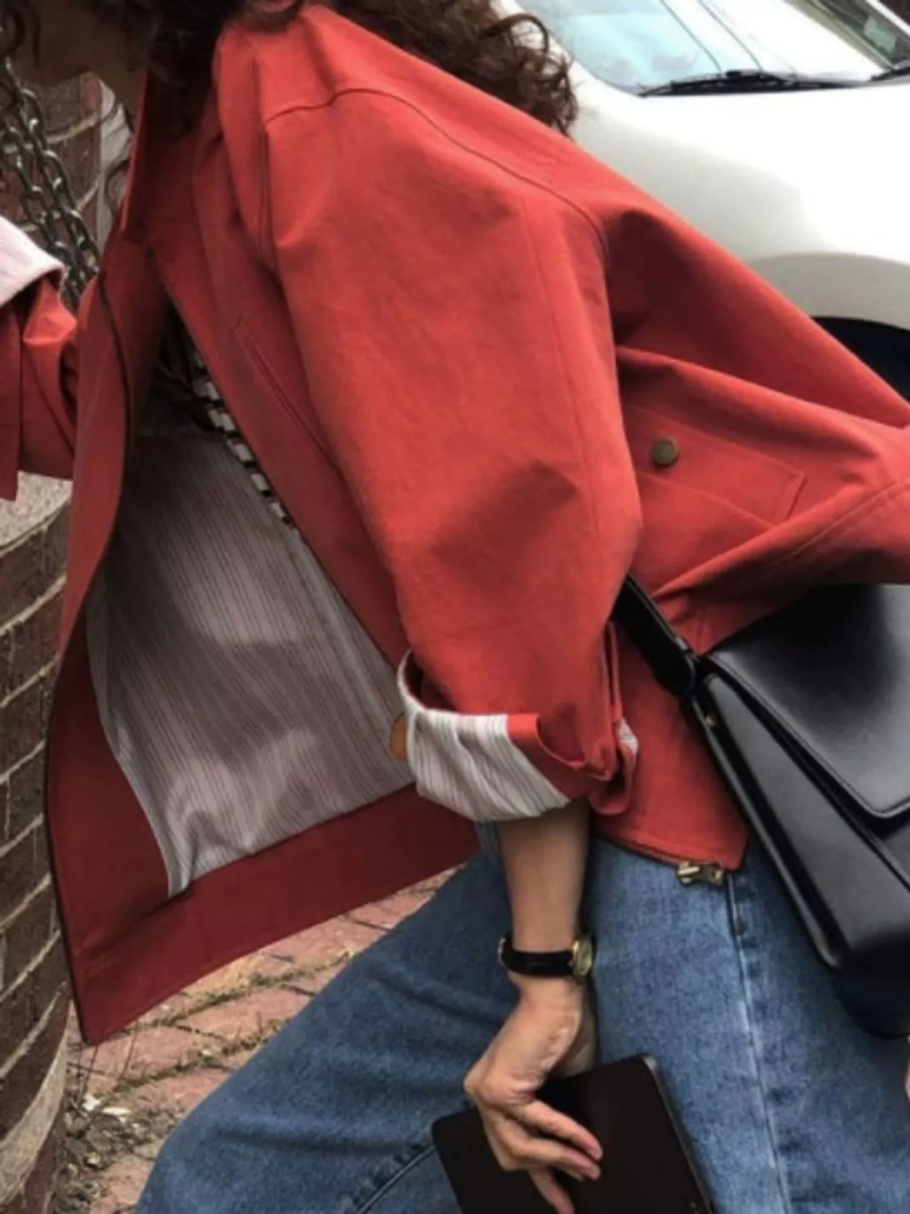 Zip Up Dropped Shoulder Jacket