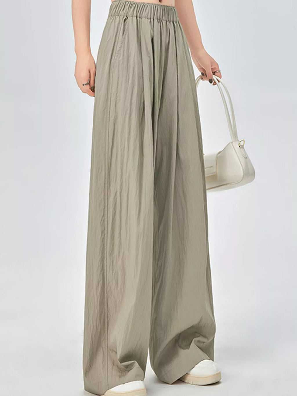 High-Waisted Loose Fit Wide-Leg Casual Pants