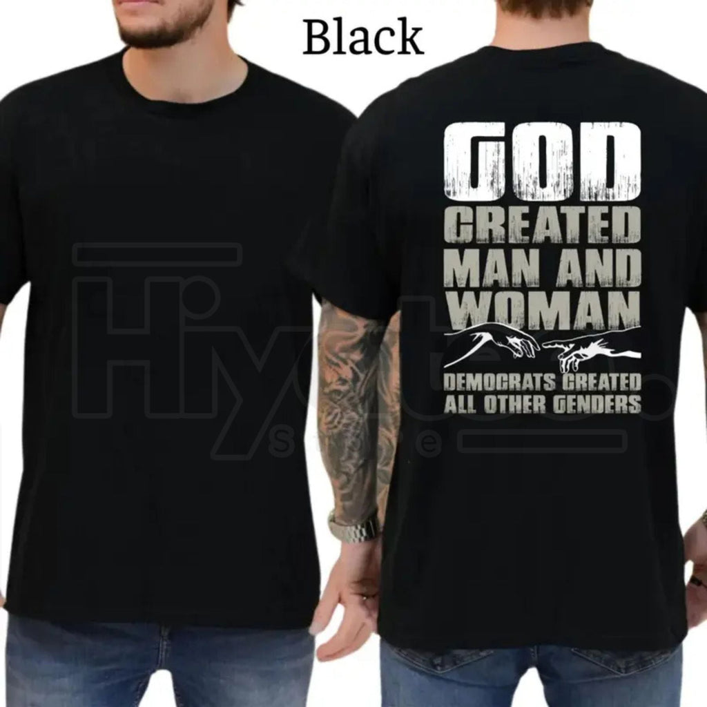 "Created by the Divine" – Humorous Graphic Man and Woman Top
