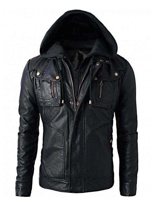 Men's New Brando Black Leather Biker Jacket