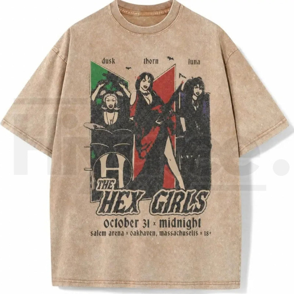 Vintage Acid Wash Gothic Rock Band Art Streetwear T-Shirt – Men's Oversized Dark Aesthetic Heavyweight Cotton Graphic Tee