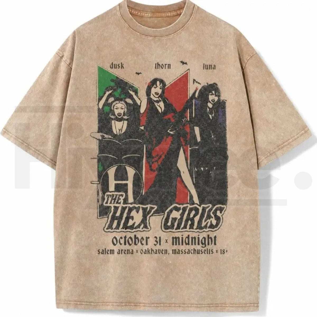 Vintage Acid Wash Gothic Rock Band Art Streetwear T-Shirt – Men's Oversized Dark Aesthetic Heavyweight Cotton Graphic Tee