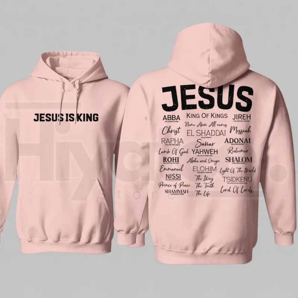 "JESUS IS KING" Gothic Hoodie – Dark Aesthetic Streetwear Cross Graphic Pullover