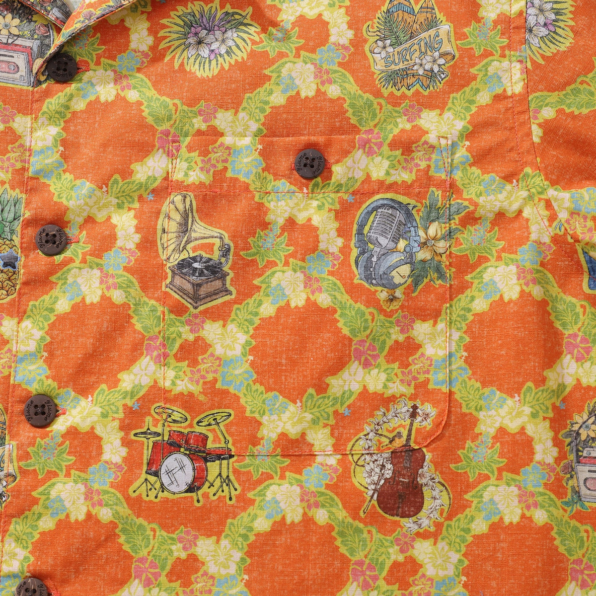 Hawaiian Shirt For Men The Season of Music Shirt Camp Collar 100% Cotton By Sherry