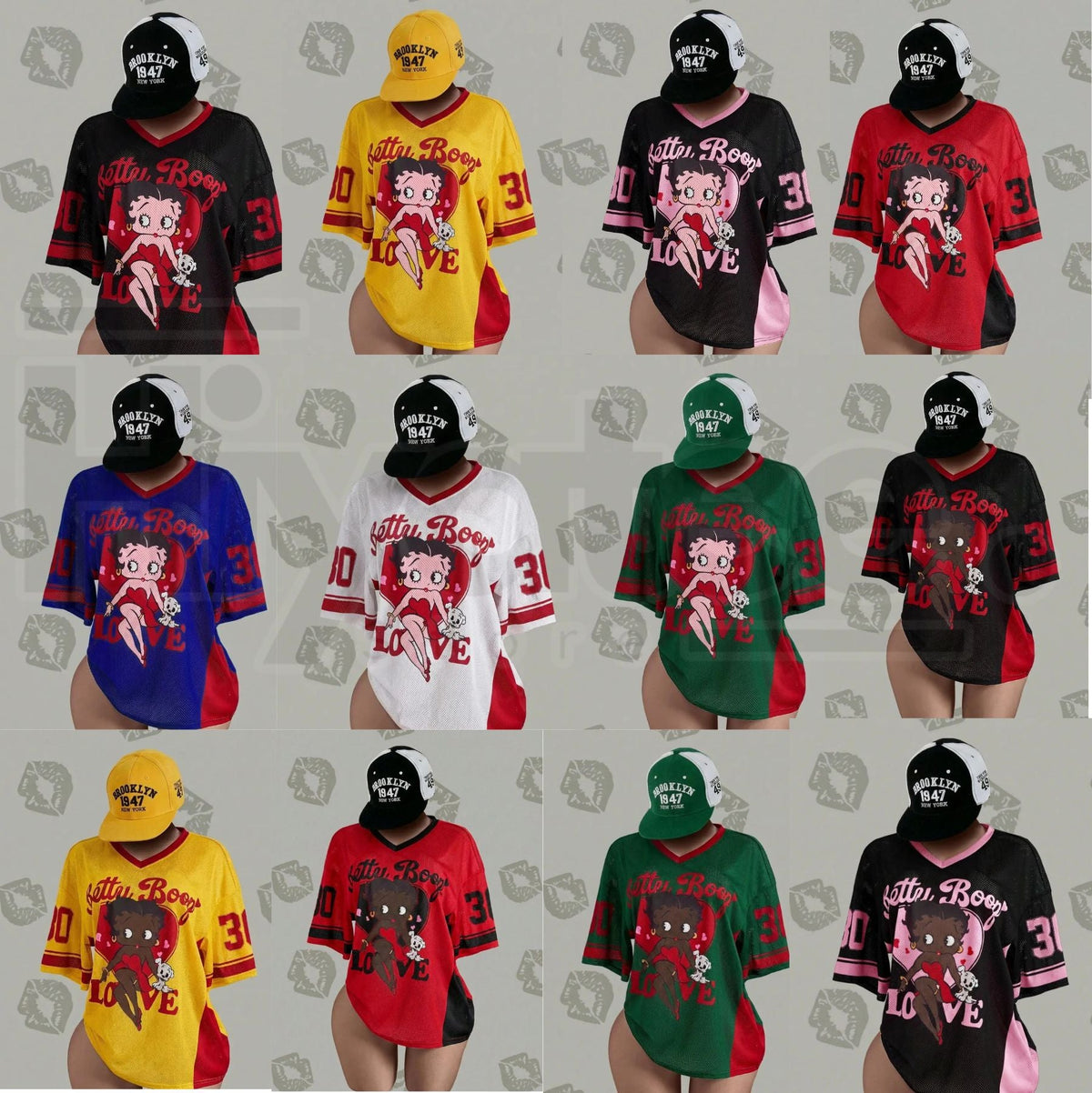 Streetwear Y2K Mesh Breathable American Vintage Doll Print V-Neck Short Sleeve T-Shirt