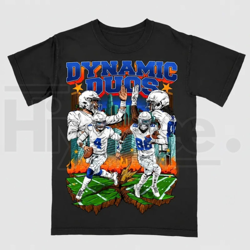 Dak Prescott CeeDee Lamb Dallas Football Graphic Tee – Ring-Spun Soft Cotton Shirt