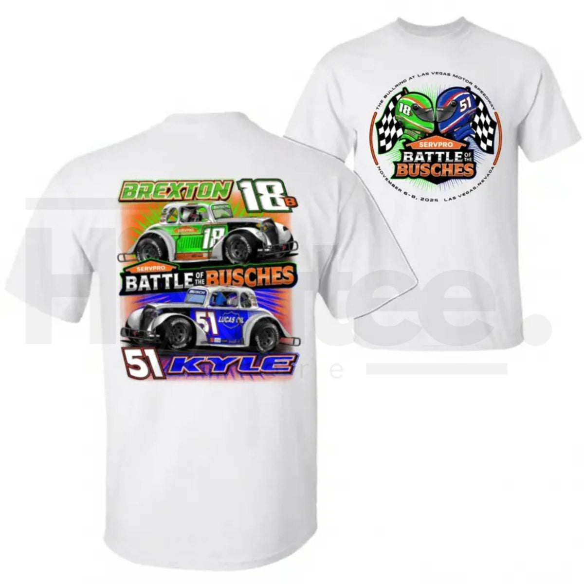 Battle Of The Busches Racing T-Shirt – Vintage Kyle & Brexton Busch NASCAR Style Tee