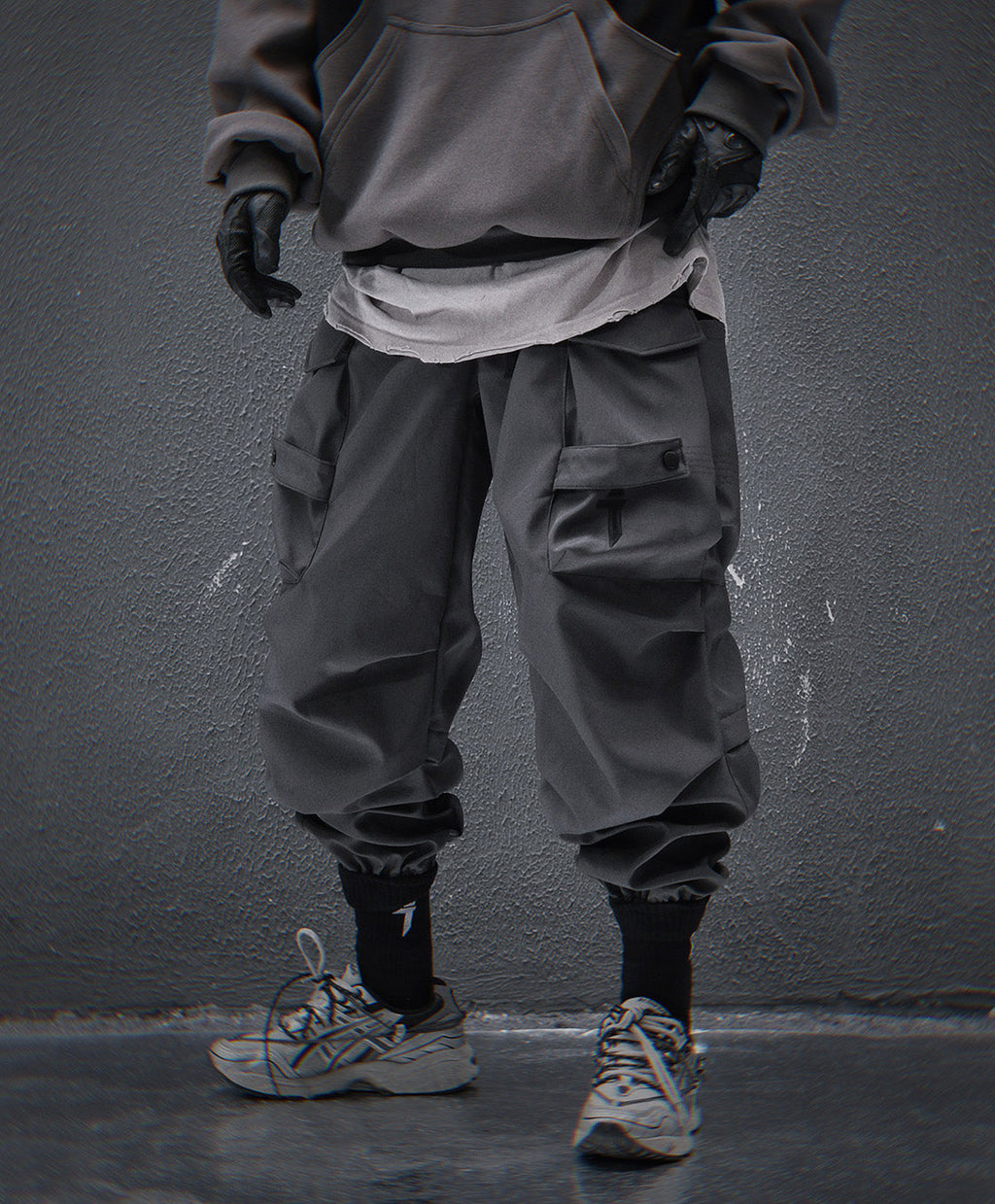 HiP42 Grey Techwear Joggers