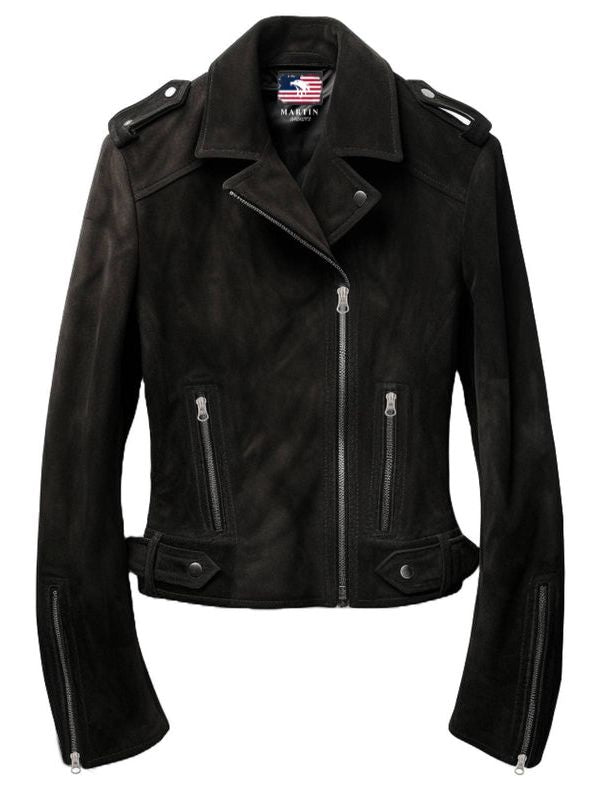 Men's Black Suede Biker Jacket