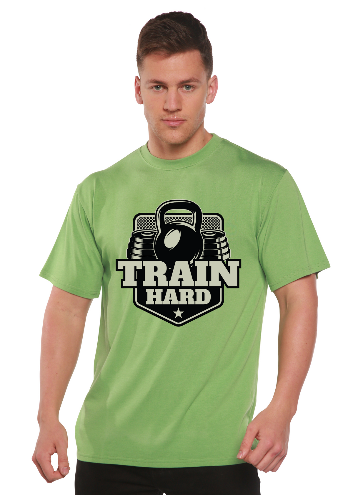 Train Hard Men's Bamboo Viscose/Organic Cotton Short Sleeve Graphic T-Shirt