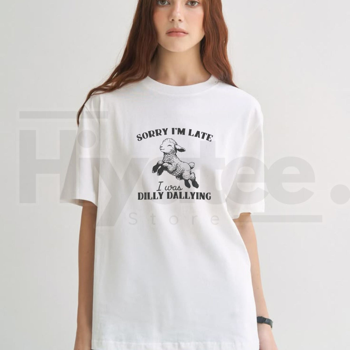 Sorry I'm Late I Was Dilly Dallying T-Shirt – Cute Baby Sheep Lamb Graphic Tee