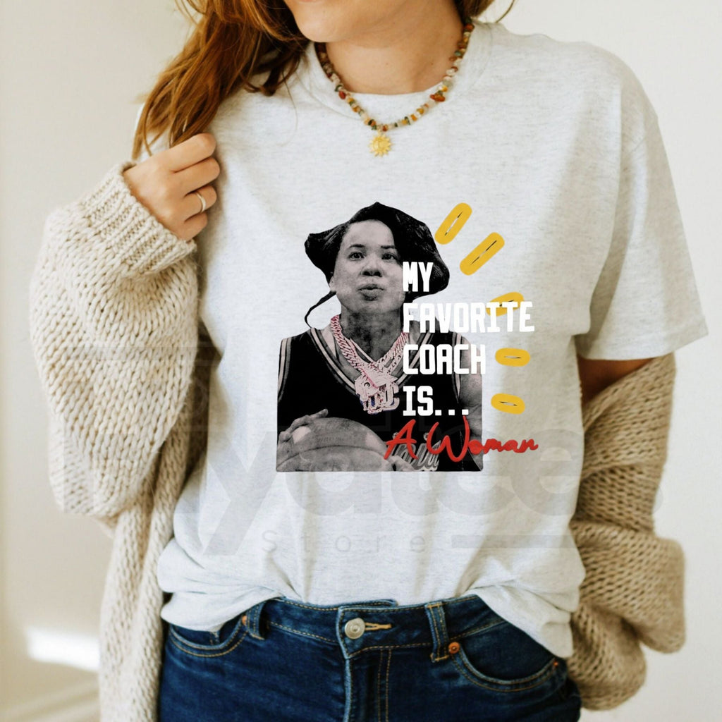 "My Favorite Coach Is A Woman" T-Shirt – Empowering Women in Sports Tee