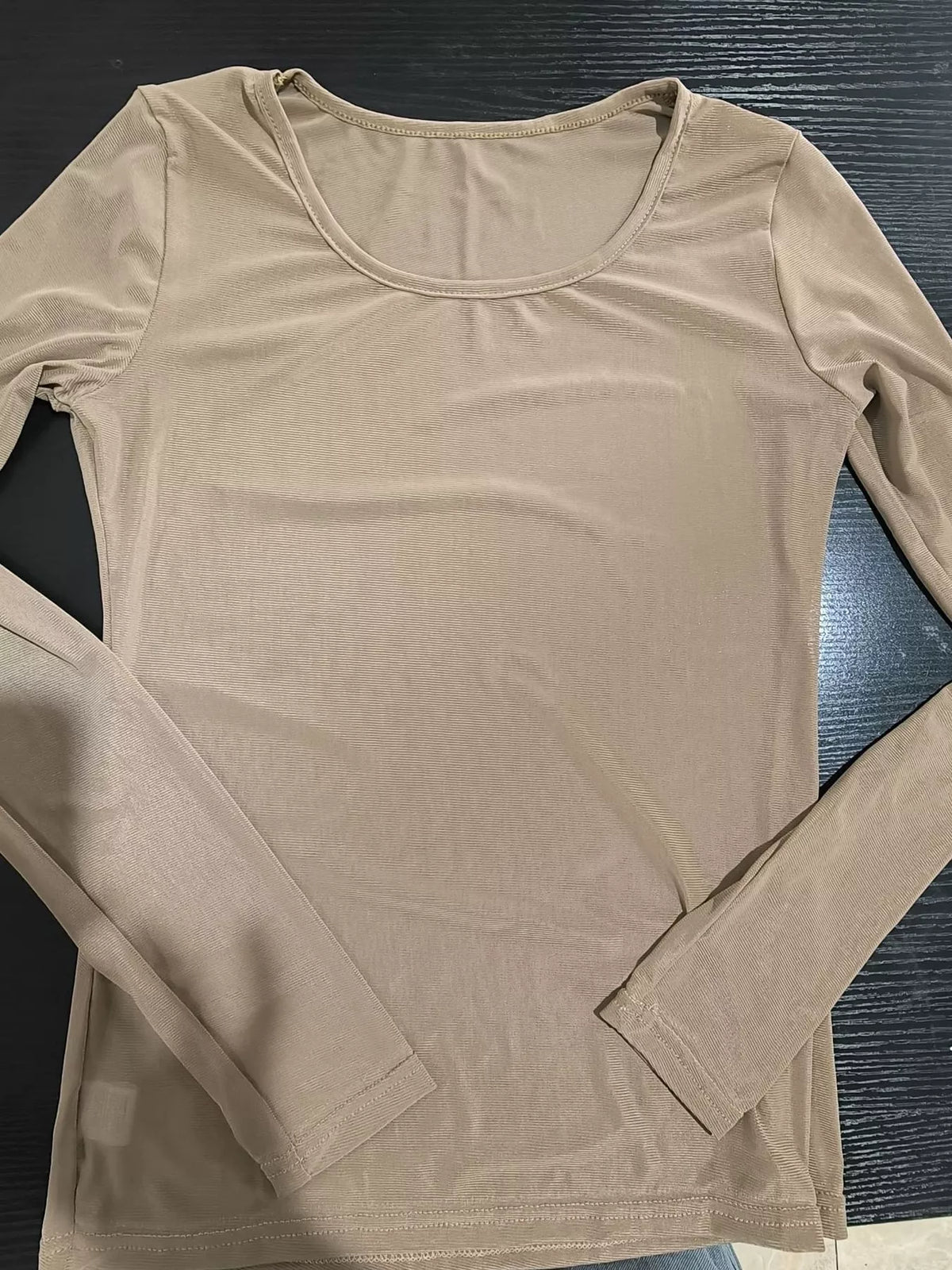 Full Size Sheer Mesh Long Sleeve Top Plus Size