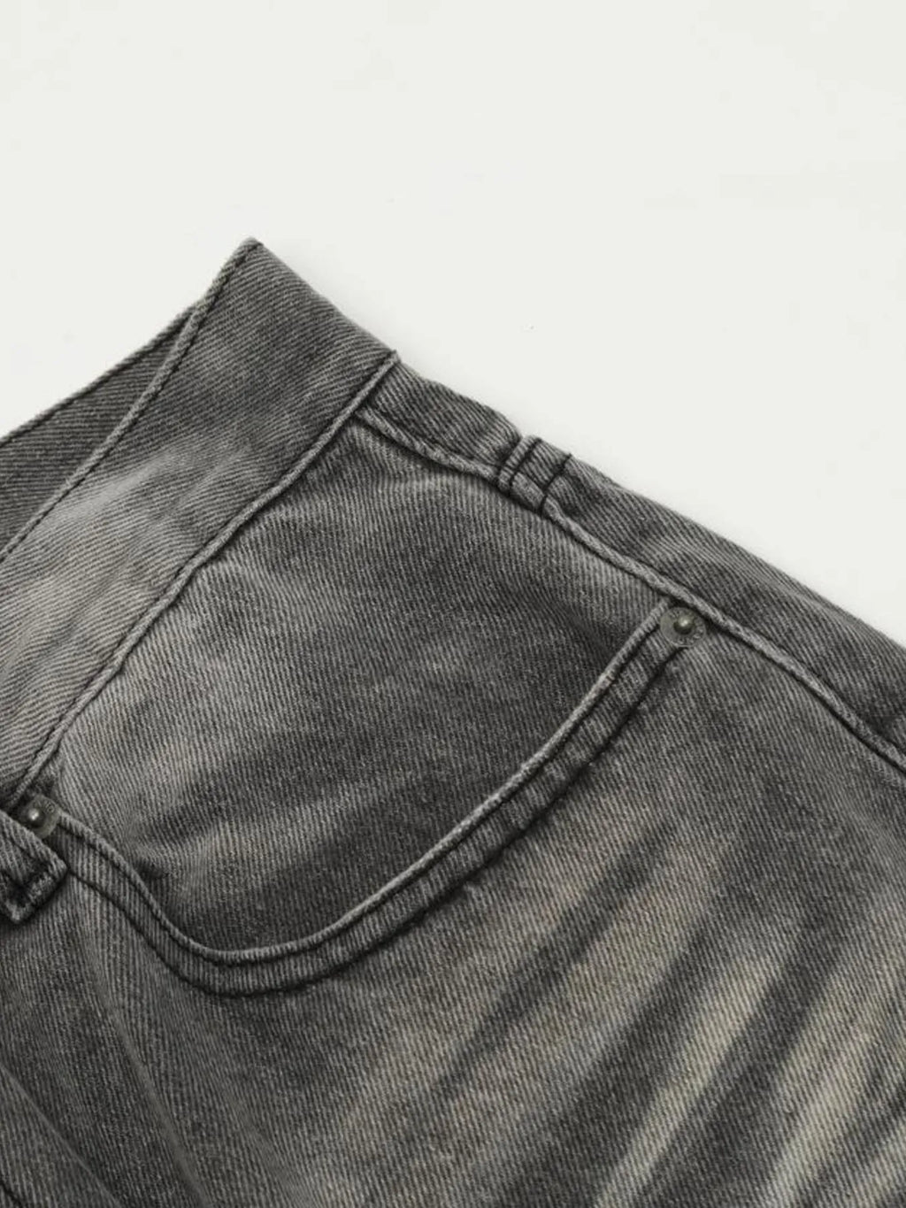 Men's Vintage Washed Distressed Wide-Leg Jeans