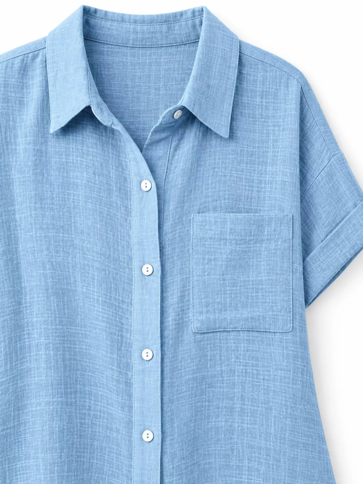 Full Size Button Up Short Sleeve Shirt Plus Size