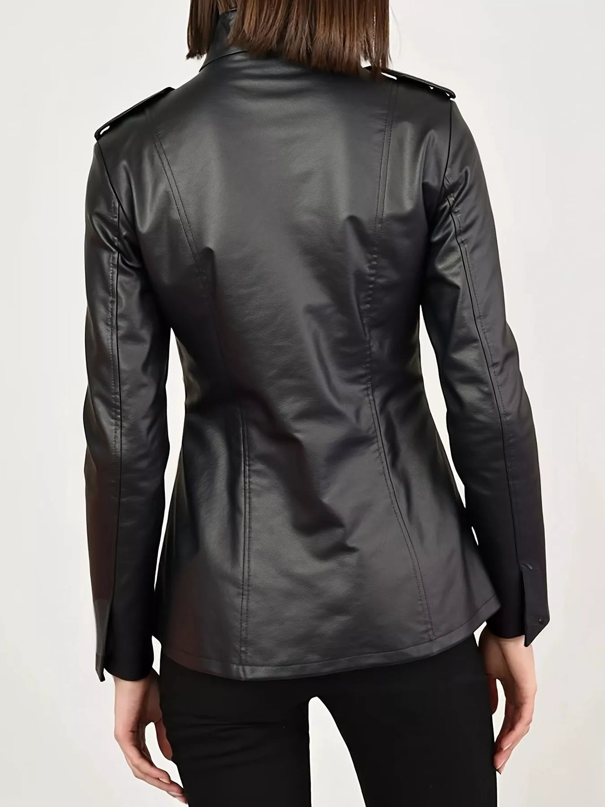 Leather Long Sleeve Moto Jacket