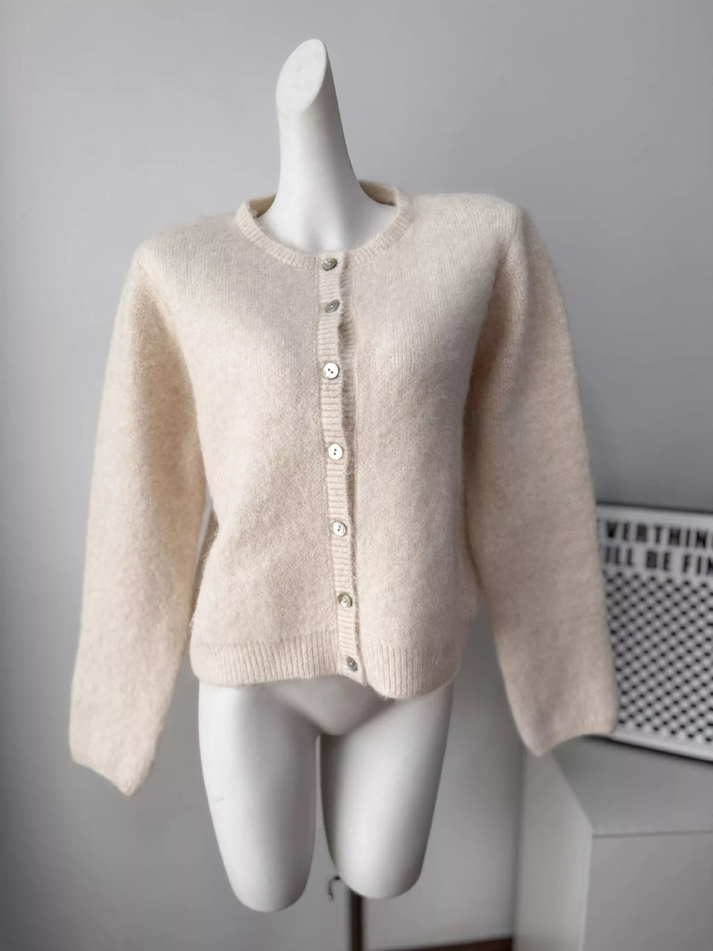 Fuzzy Knit Button-Down Cardigan