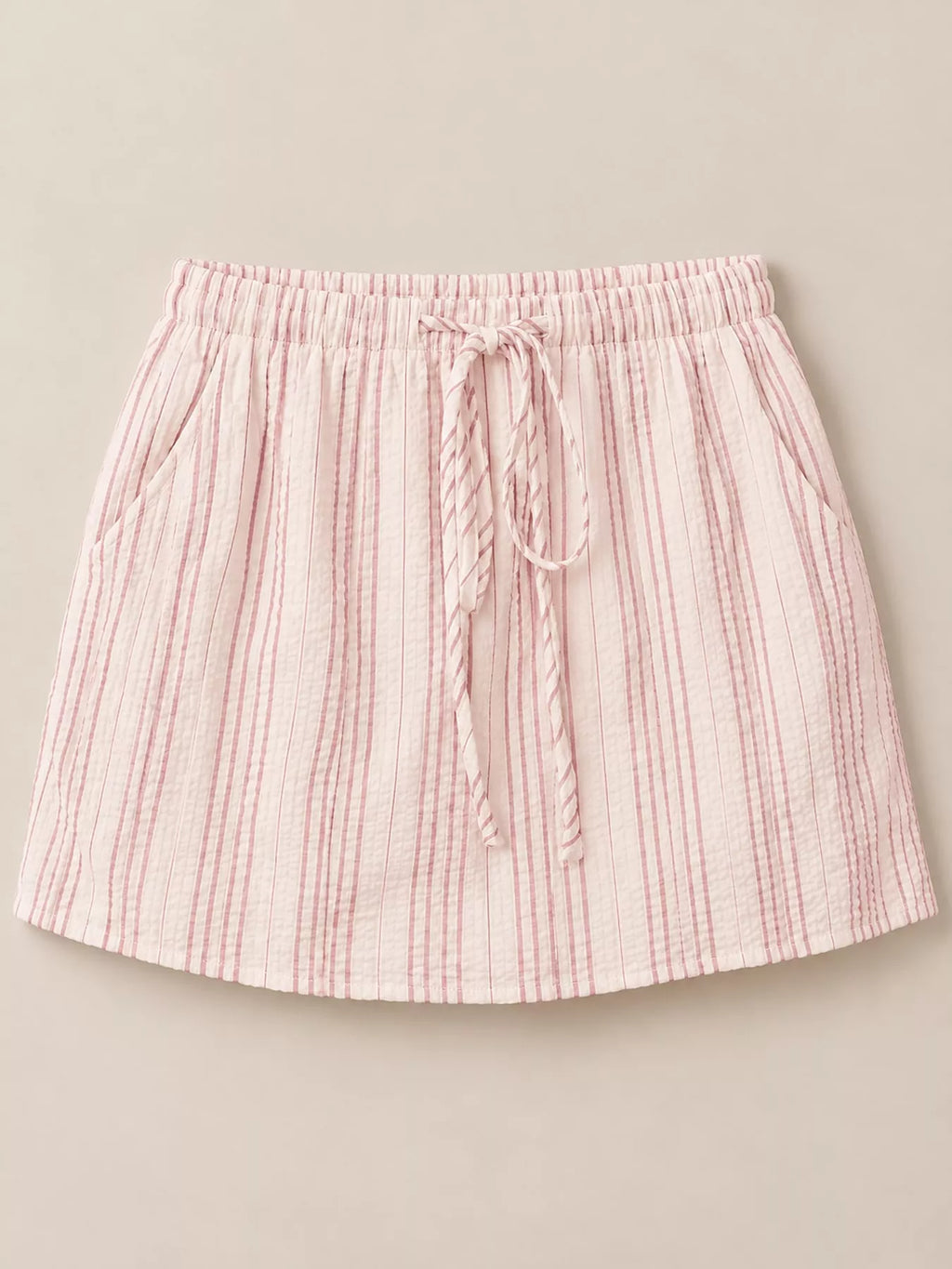 Striped Drawstring Mini Skort