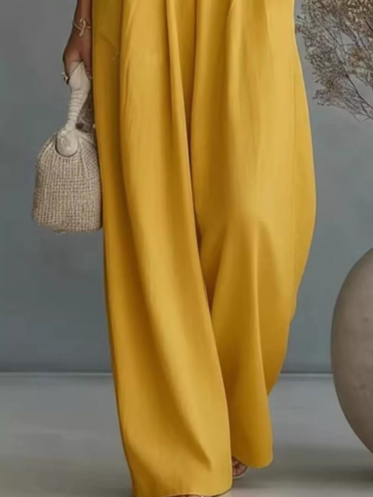 Full Size Half Sleeve Wide-Leg Jumpsuit Plus Size