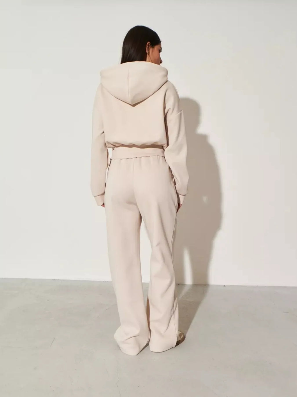 Zip-Up Hoodie and Wide-Leg Sweatpants Set
