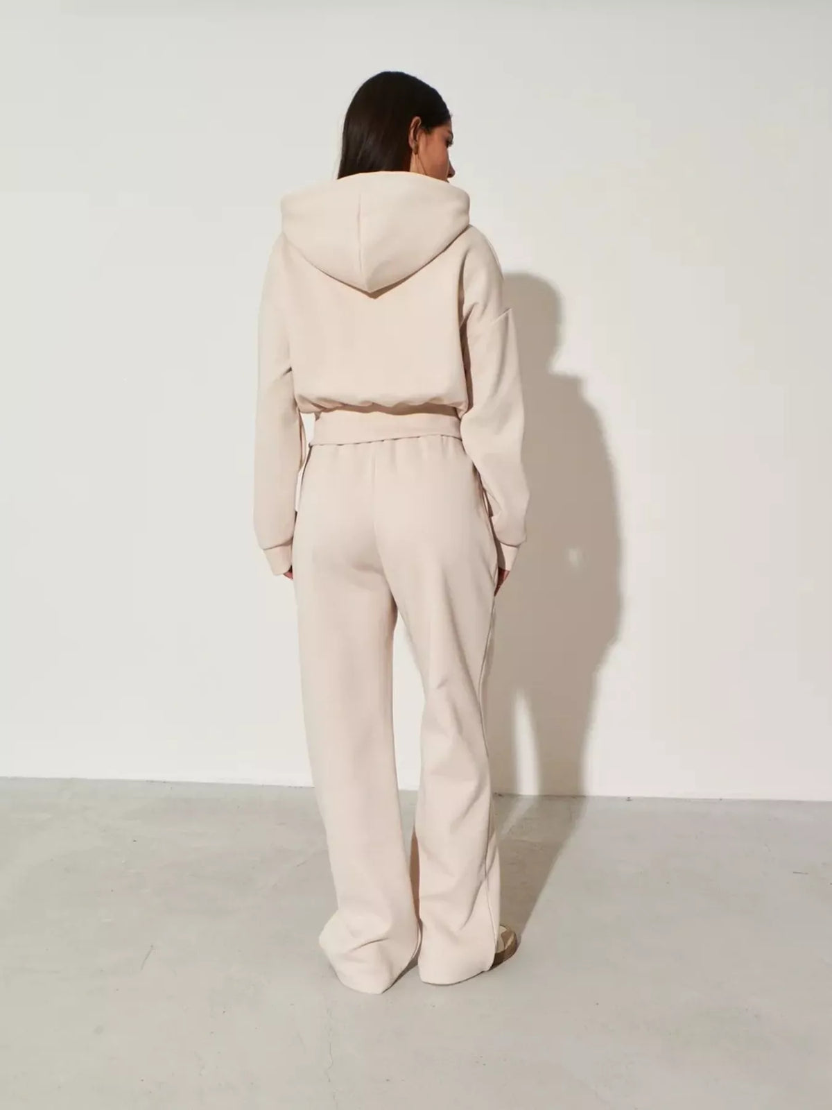 Zip-Up Hoodie and Wide-Leg Sweatpants Set