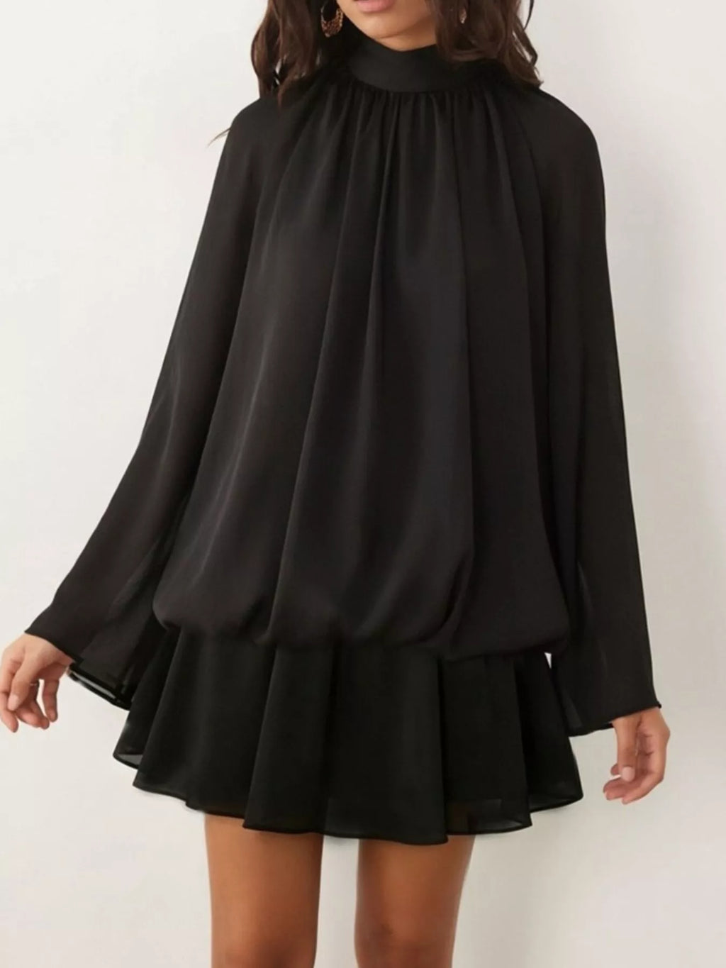 Tie Back Flare Sleeve Mini Dress