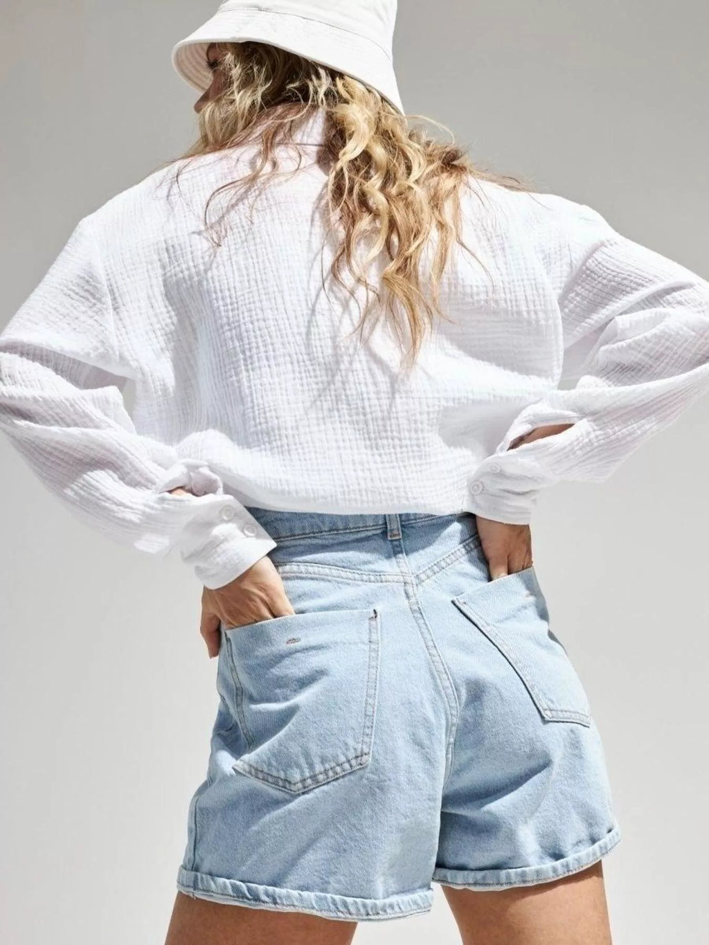 Textured Gauze Button-Down Shirt