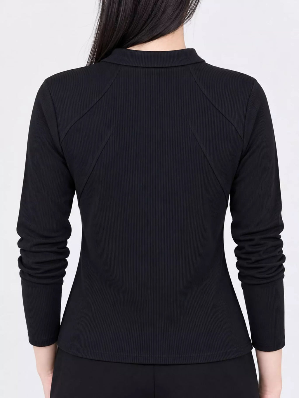 Plus Size Quarter-Zip Long Sleeve Top