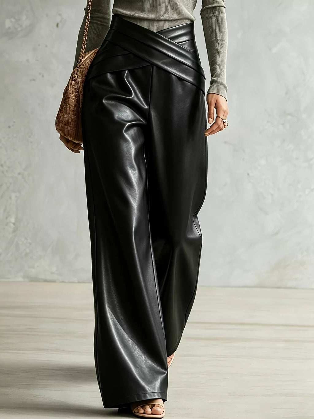 Criss-Cross Wide Leg Pants