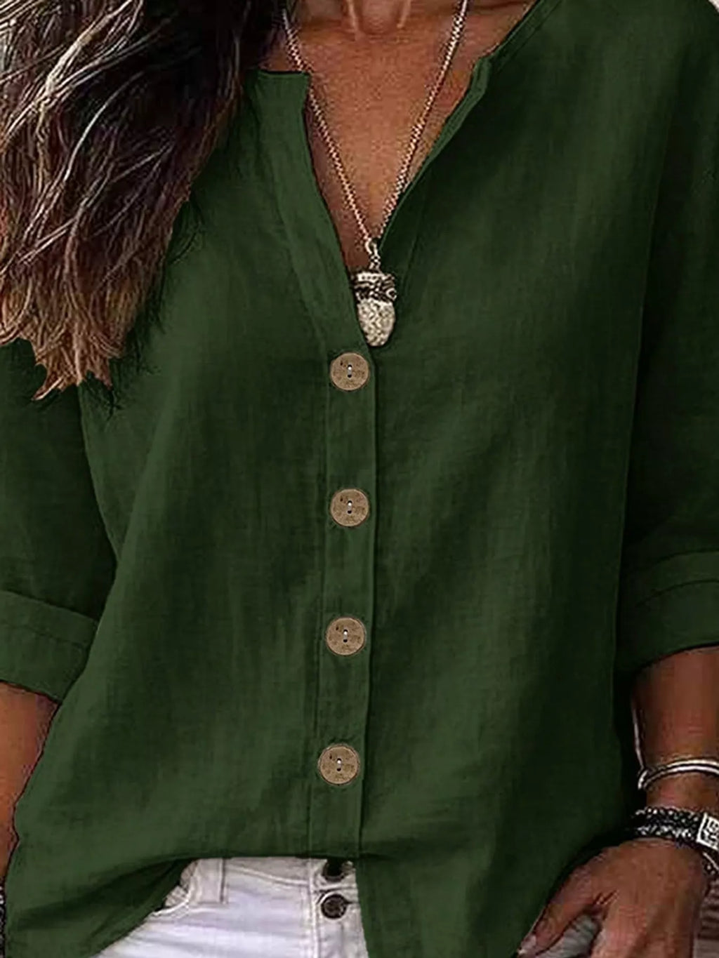 Notched Button Down Shirt