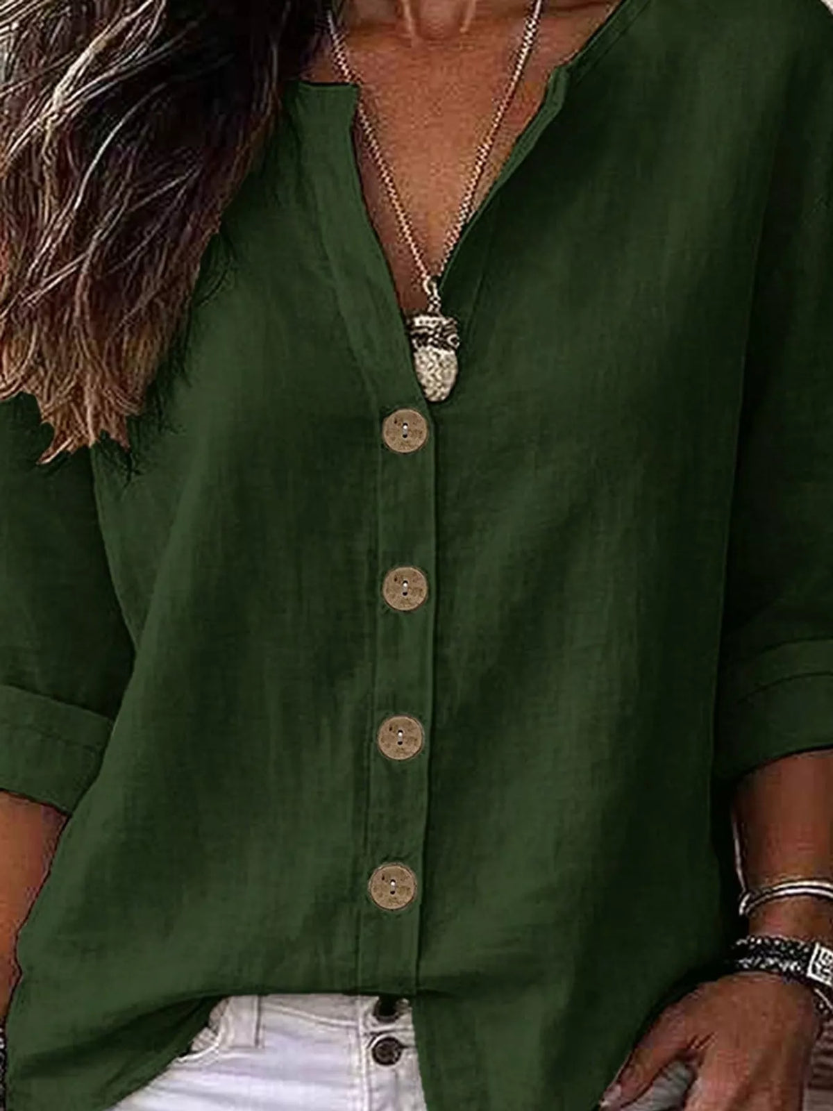 Notched Button Down Shirt