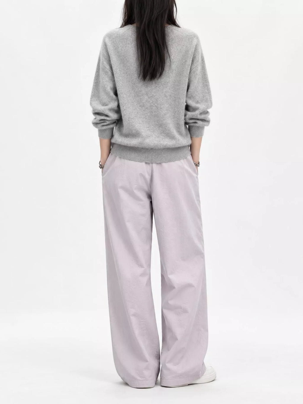 V-Neck Dropped Shoulder Sweater