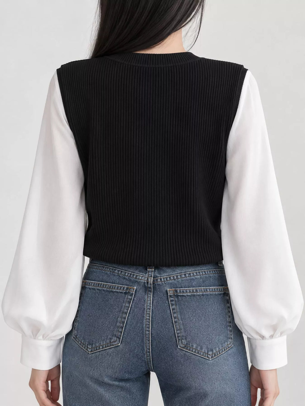 Layered Look Long Sleeve Blouse