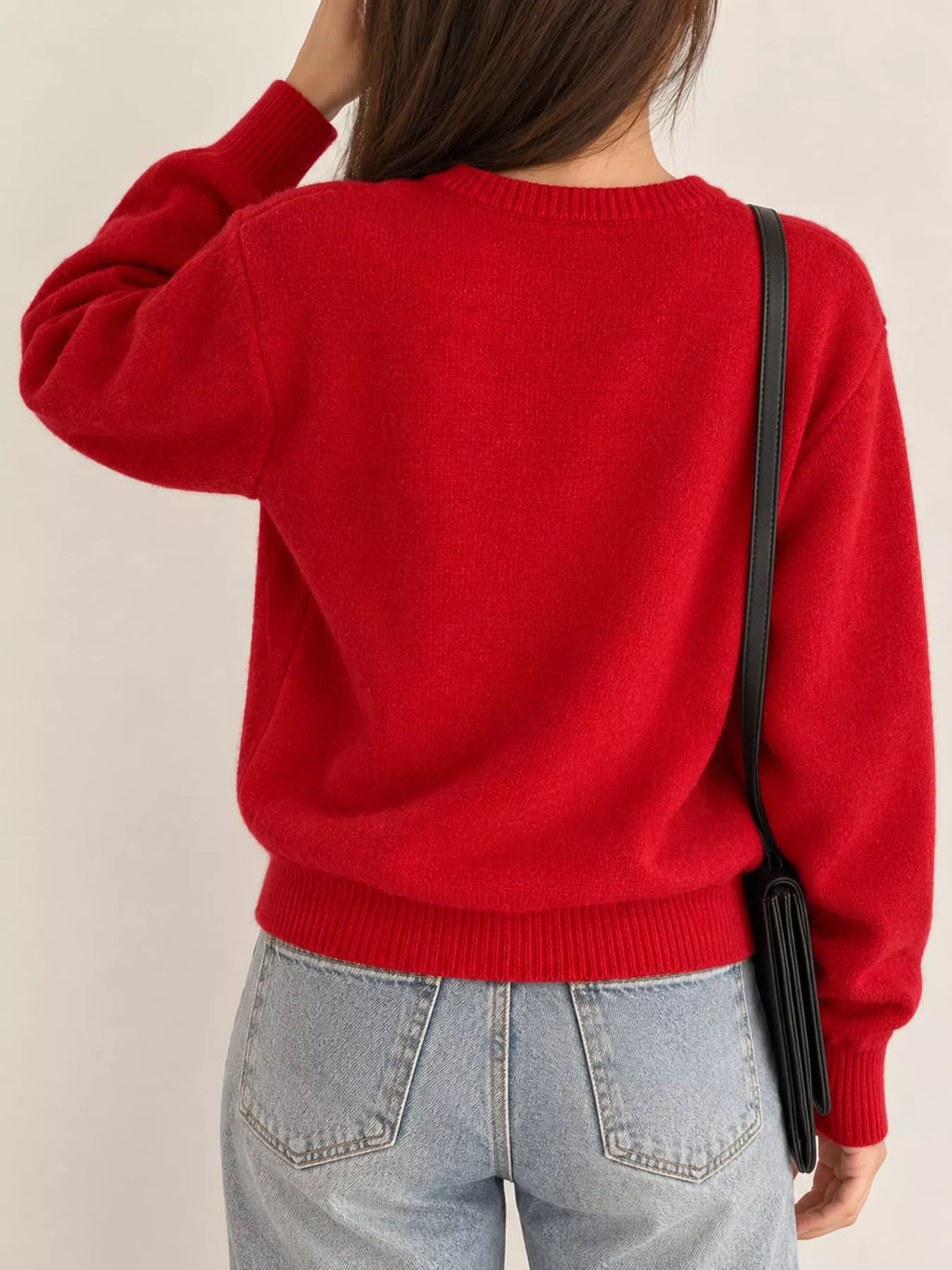 Crew Neck Button-Down Knit Cardigan