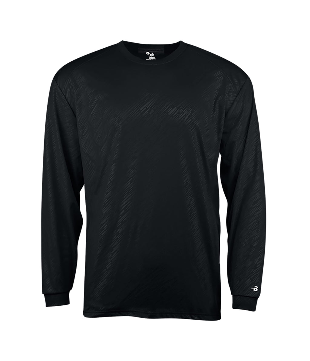 YOUTH LINE EMBOSSED LONG-SLEEVE T-SHIRT - MOISTURE-WICKING PERFORMANCE