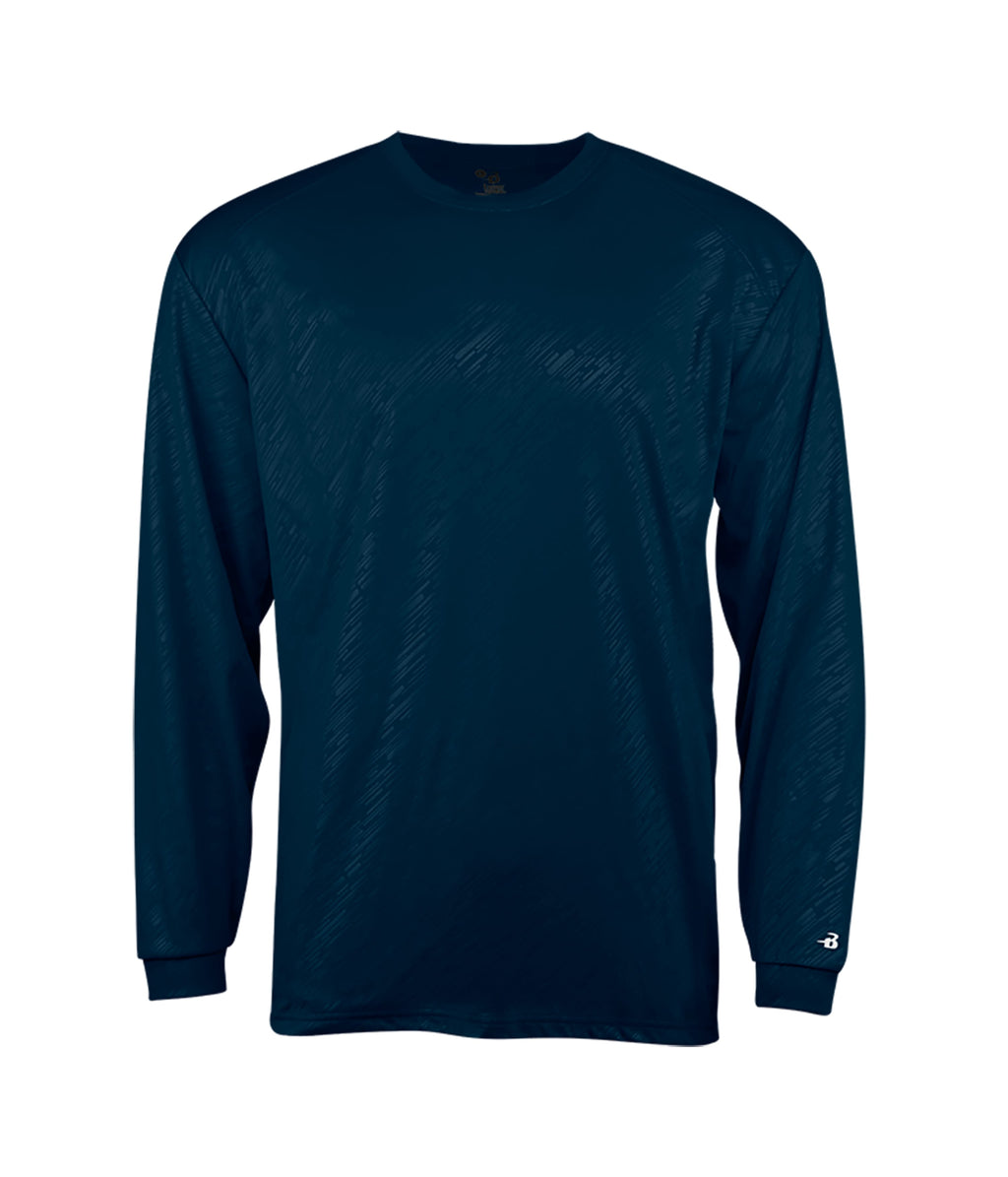 YOUTH LINE EMBOSSED LONG-SLEEVE T-SHIRT - MOISTURE-WICKING PERFORMANCE