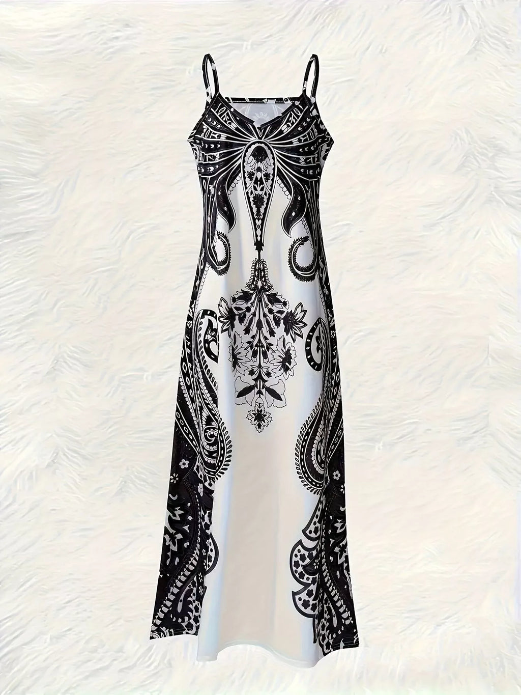Printed Spaghetti Strap Maxi Dress