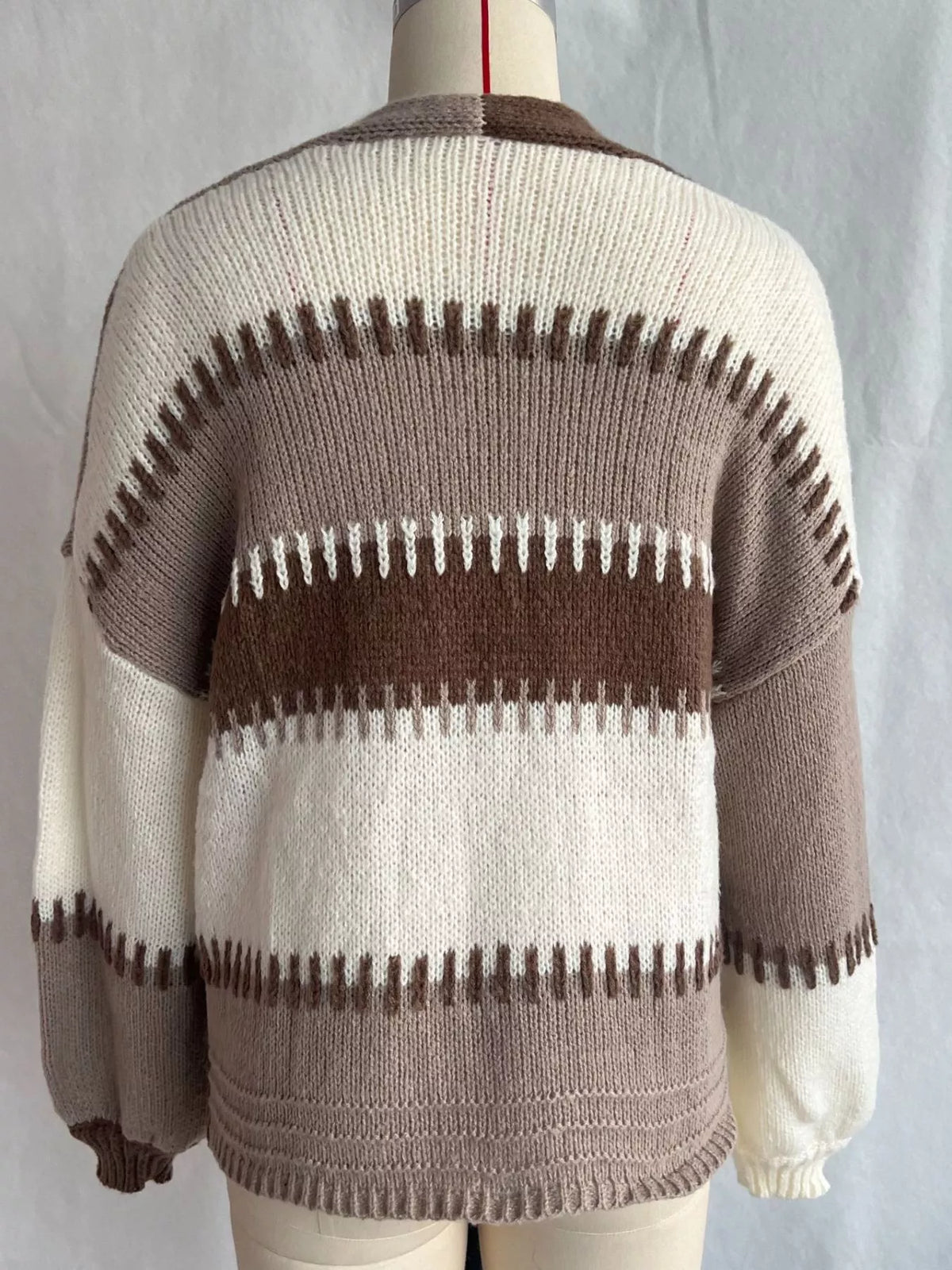 Color-Block V-Neck Cardigan