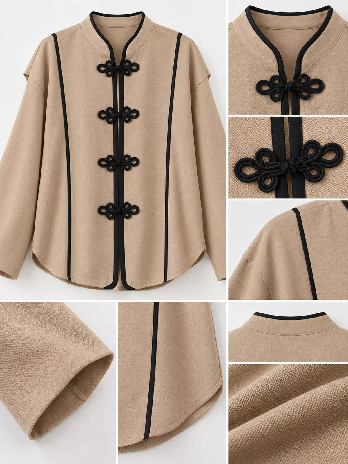 Chinese-Style Mandarin Collar Blouse