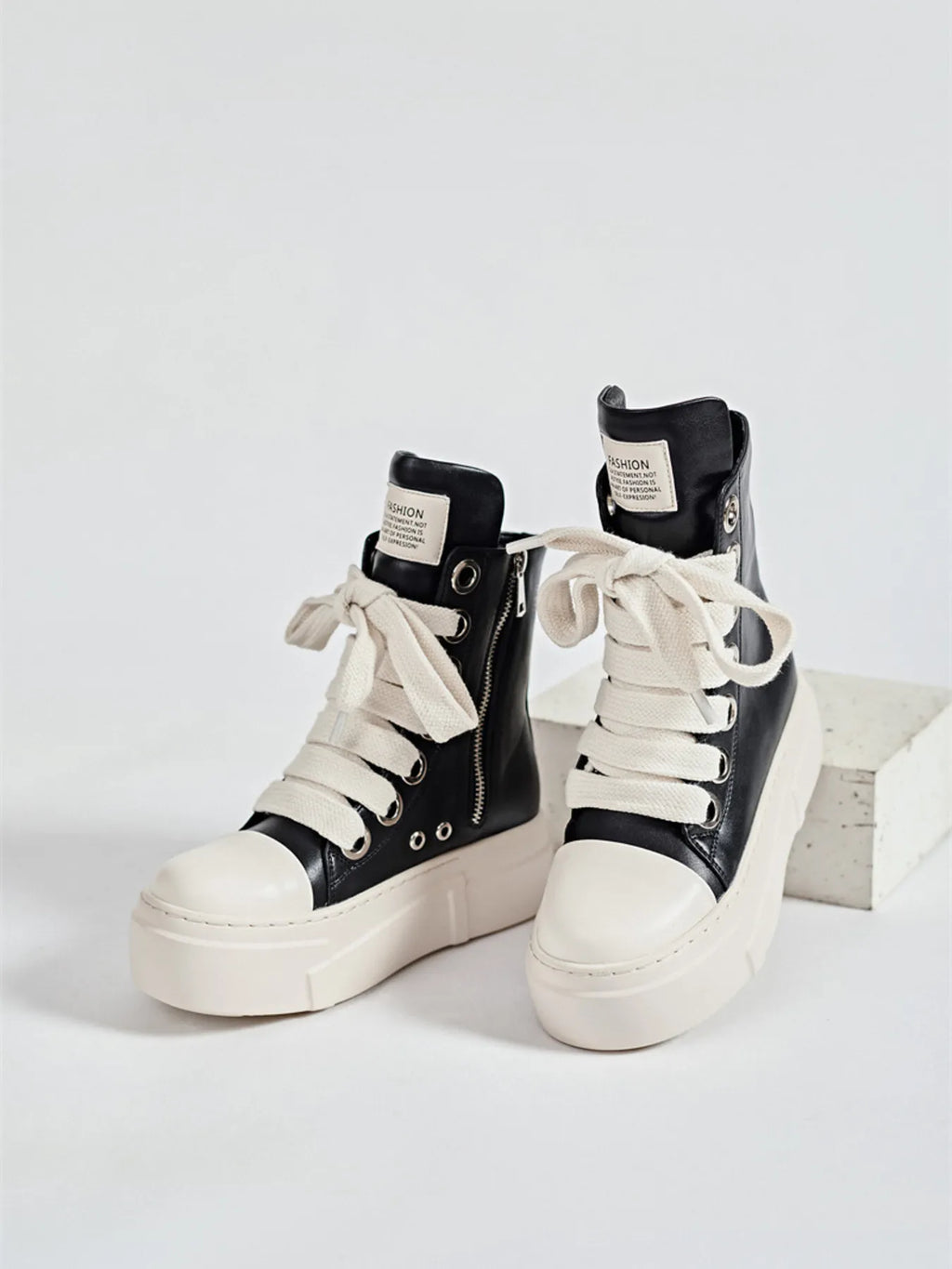 Platform Lace Up Contrast Sneakers