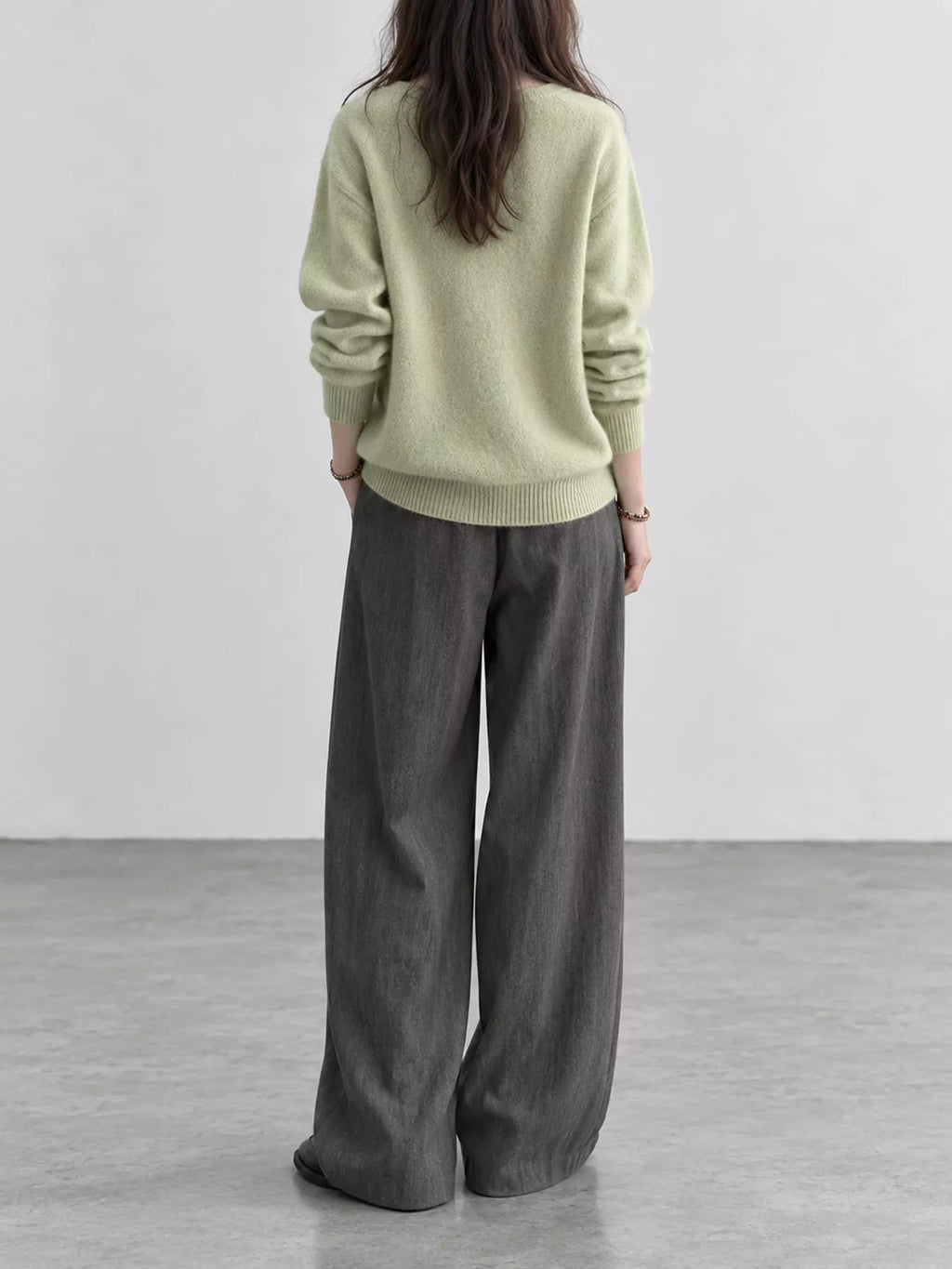 V-Neck Dropped Shoulder Sweater